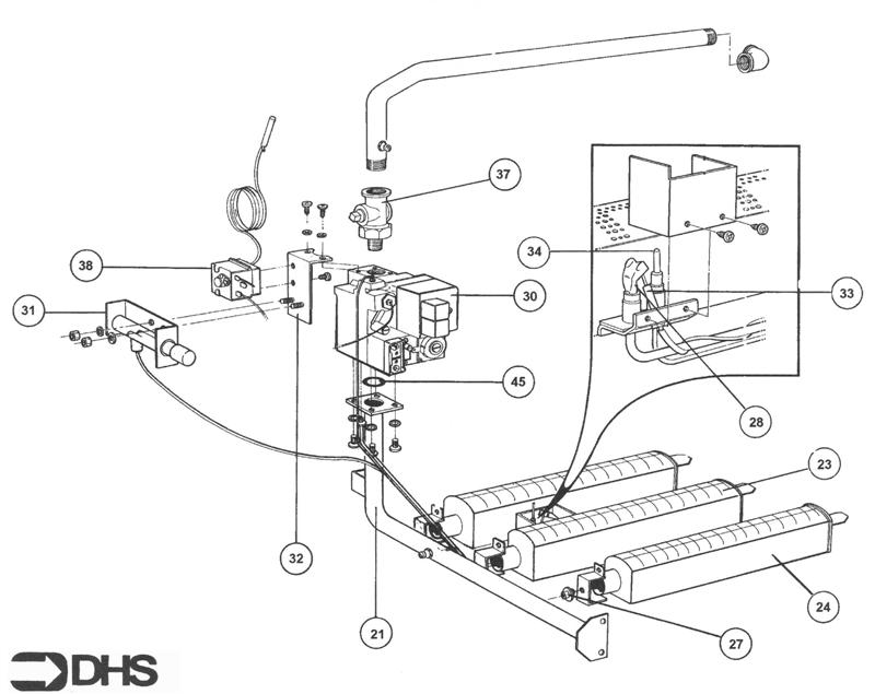 Exploded Diagram for BURNER & CONTROLS ASSY