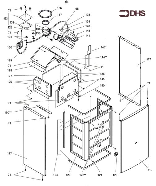 Exploded Diagram for FAN/COMBUSTION CHAMBER