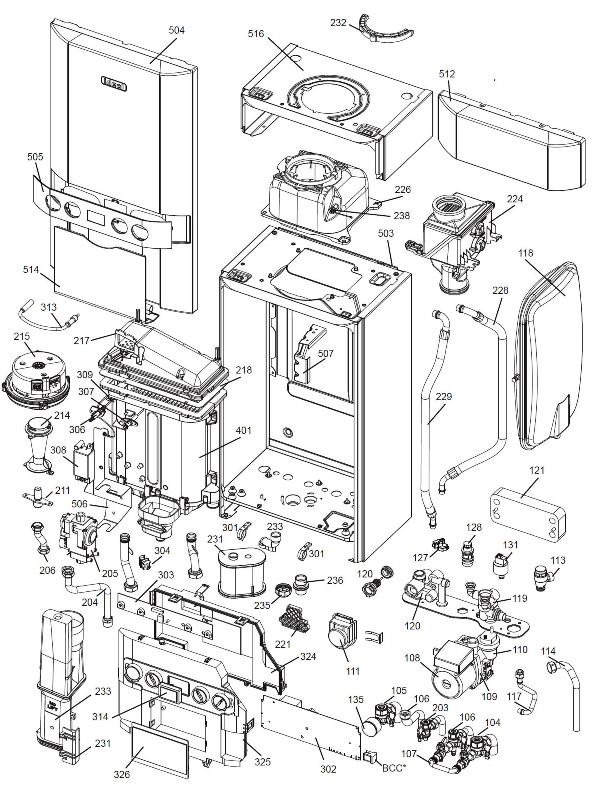 Exploded Diagram for BOILER ASSEMBLY