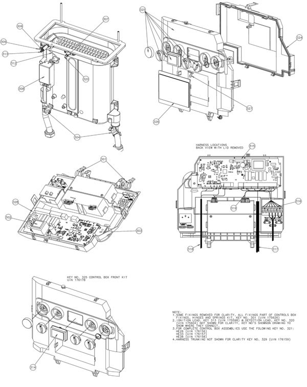 Exploded Diagram for HEAT EX/CONTROL PANEL