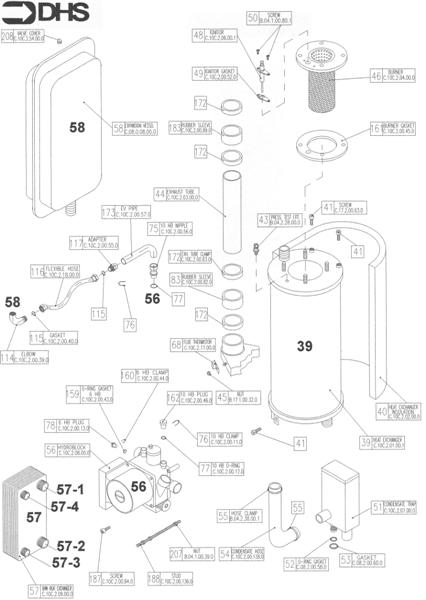 Exploded Diagram for WATERWAY/CONDENSATE/FLUE