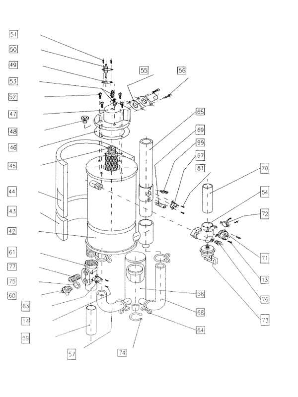 Exploded Diagram for FLUE ASSY (TO 5710)