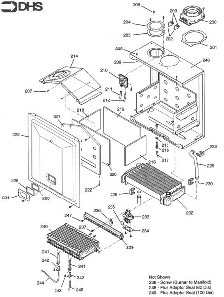 Exploded Diagram for COMBUSTION BOX