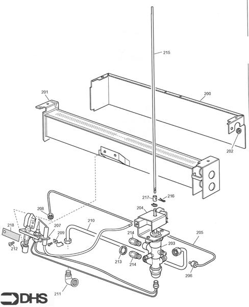 Exploded Diagram for GAS ARRANGEMENT 04/96-07/98