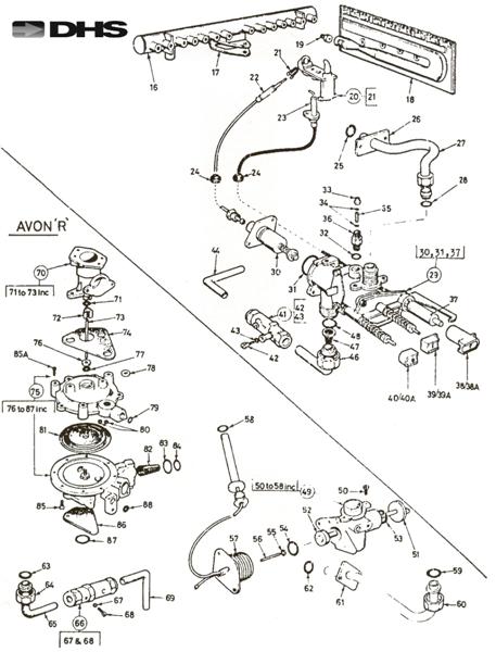 Exploded Diagram for BURNER ASSEMBLY & DIAPHRAGM AS