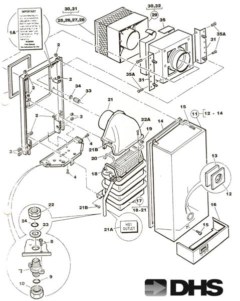 Exploded Diagram for HEAT EXCHANGER & FLUE ASSEMBLY