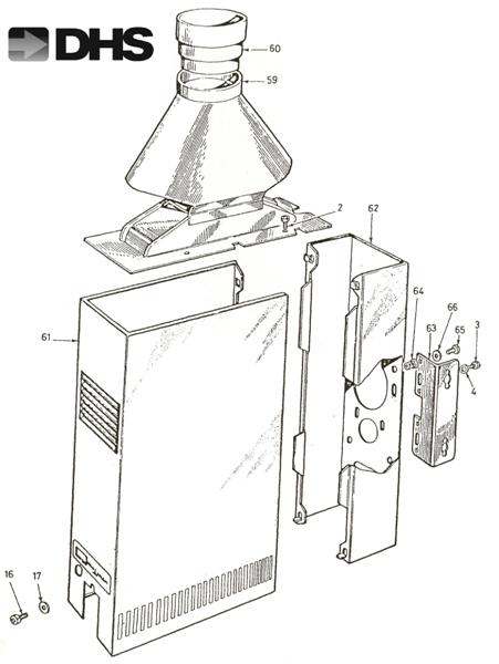 Exploded Diagram for FLUE & CASING ASSEMBLY