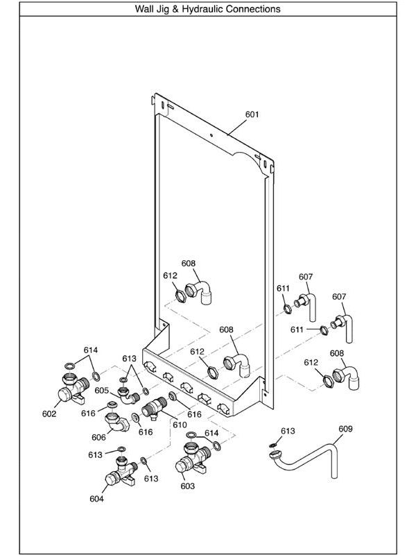 Exploded Diagram for WALL JIG AND CONNECTIONS