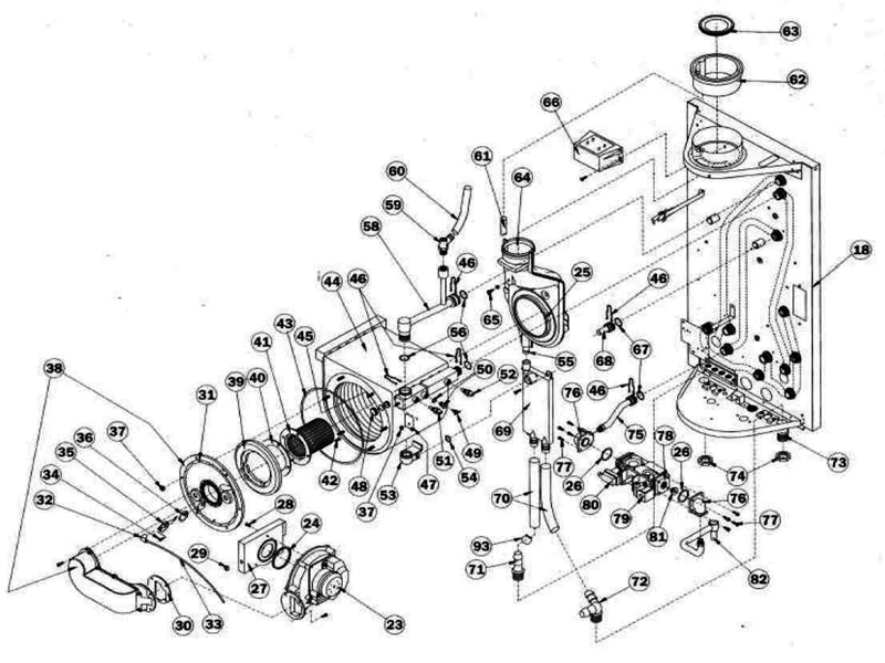 Exploded Diagram for HEAT EXCHANGER ASSEMBLY