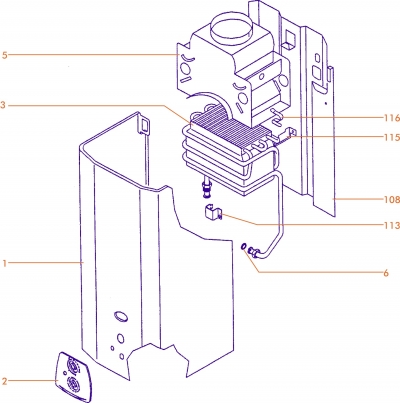 Exploded Diagram for HEAT EXC ASSY