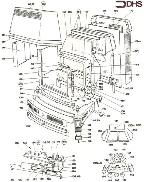 Exploded Diagram for GAS FIRE
