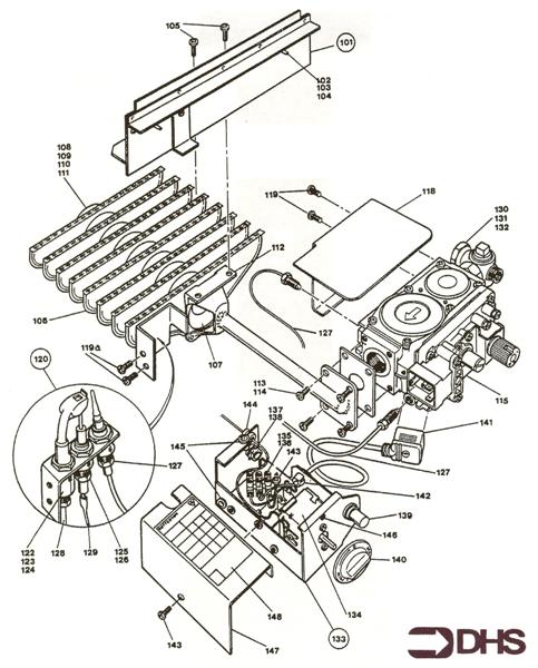 Exploded Diagram for GAS & CONTROL BOX