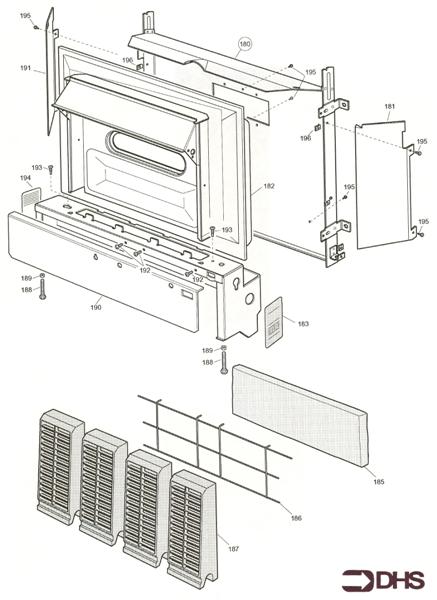 Exploded Diagram for FIREBOX/ HEAT EXCH. AUG 98 ONW