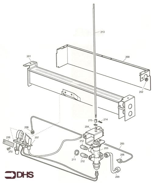 Exploded Diagram for GAS ASSY APR 96 - JUL 98