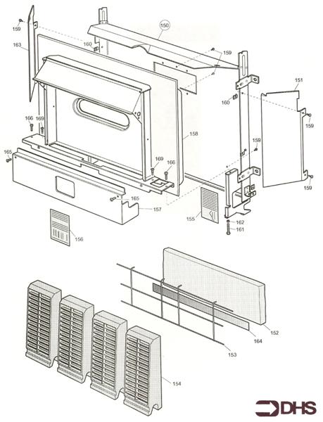 Exploded Diagram for FIREBOX/ HEAT EXCH. APR 96 - J