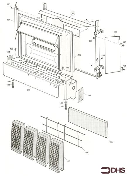 Exploded Diagram for FIREBOX/ HEAT EXCH. AUG 98 ONW