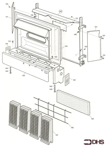 Exploded Diagram for FIREBOX/ HEAT EXCH. AUG 98 ONW