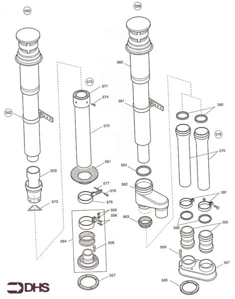 Exploded Diagram for OPTIONAL FLUE KITS
