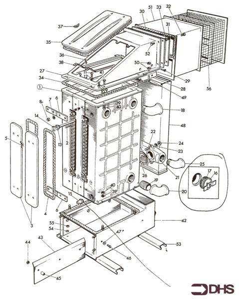 Exploded Diagram for WATERWAY/ COMBUSTION ASSY