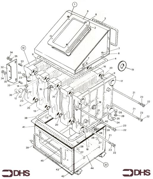Exploded Diagram for HEAT EXCH / COMB & FLUEHOOD AS