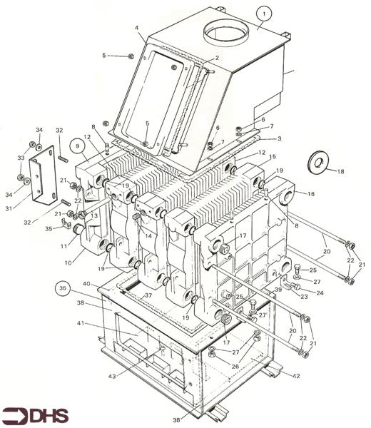 Exploded Diagram for HEAT EXCH / COMB & FLUEHOOD AS