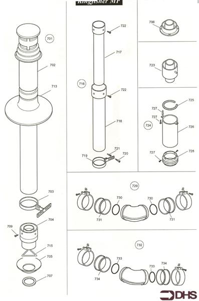 Exploded Diagram for ALTERNATIVE FLUE KITS
