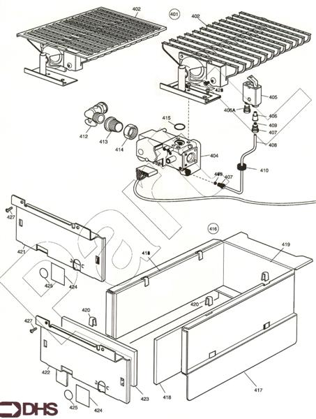 Exploded Diagram for GAS ASSY AND COMB CHAMBER