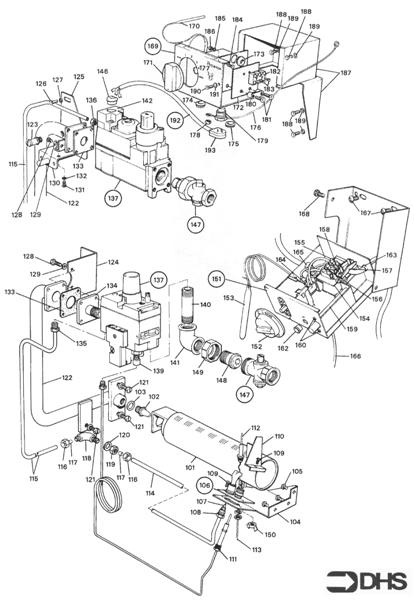 Exploded Diagram for GAS AND CONTROL MODULE ASSY