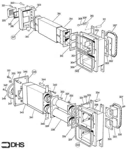 Exploded Diagram for FLUE OUTLET ASSY