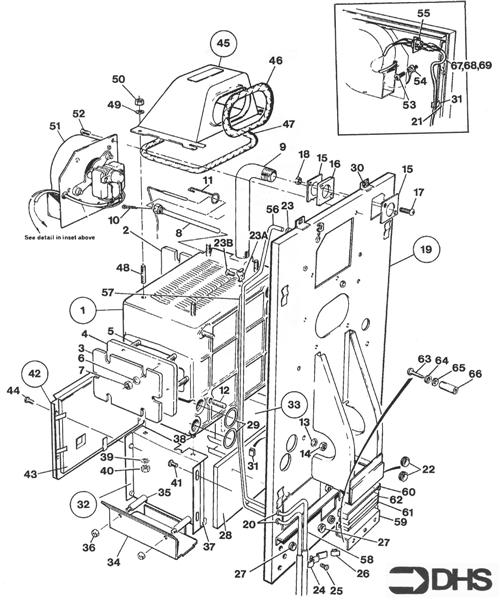 Exploded Diagram for HEAT EXCHANGER COMB CHAMB A