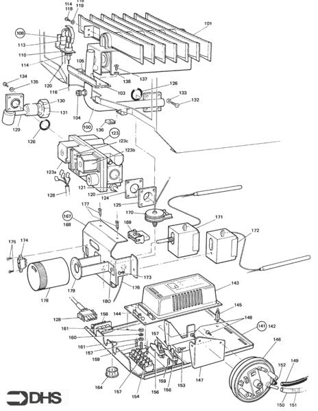 Exploded Diagram for GAS - BOILER CONTROL ASSY