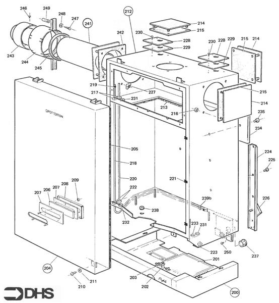 Exploded Diagram for CASING - FLUE ASSY