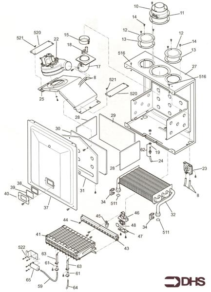 Exploded Diagram for COMB CHAMBER