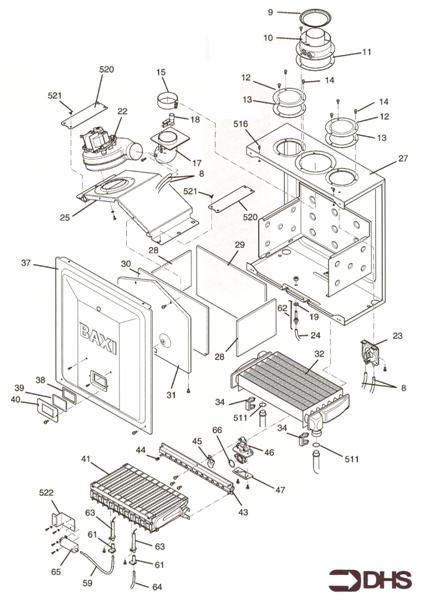 Exploded Diagram for COMB CHAMBER