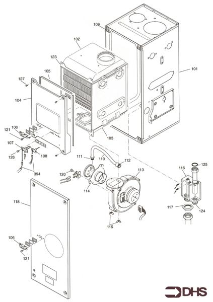 Exploded Diagram for OUTER CASING & BOILER ASSEMBLY
