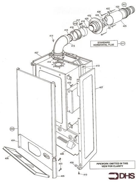 Exploded Diagram for CASING - FLUE ASSY