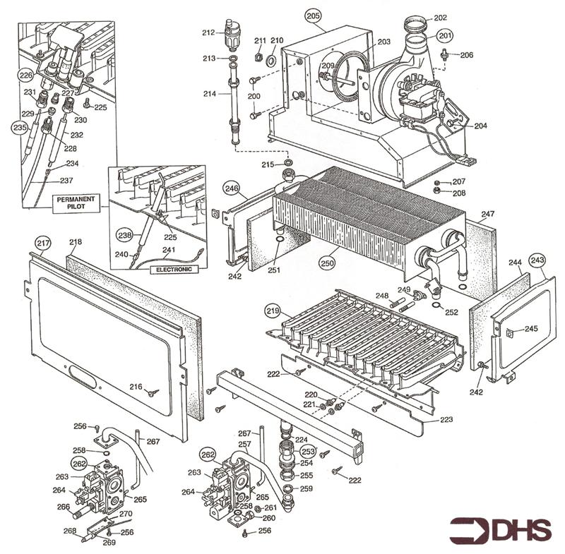 Exploded Diagram for BOILER - GAS CONTROL ASSY