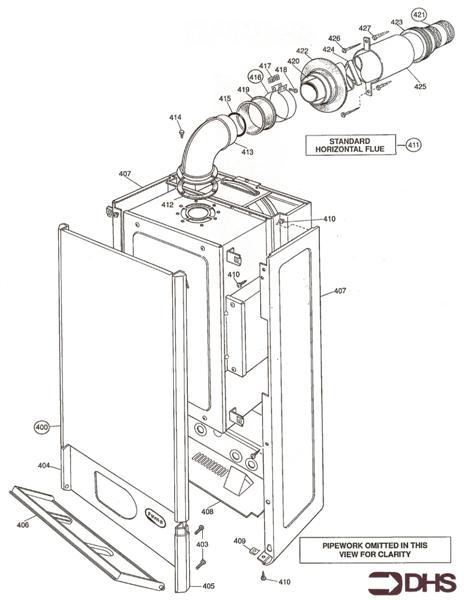 Exploded Diagram for CASING - FLUE ASSY