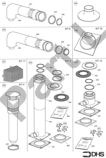 Exploded Diagram for FLUE KITS 2