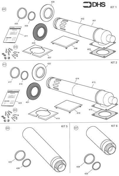 Exploded Diagram for FLUE KITS