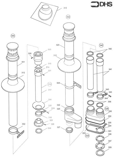 Exploded Diagram for FLUE ASSY