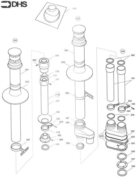 Exploded Diagram for ALTERNATIVE FLUE ASSY