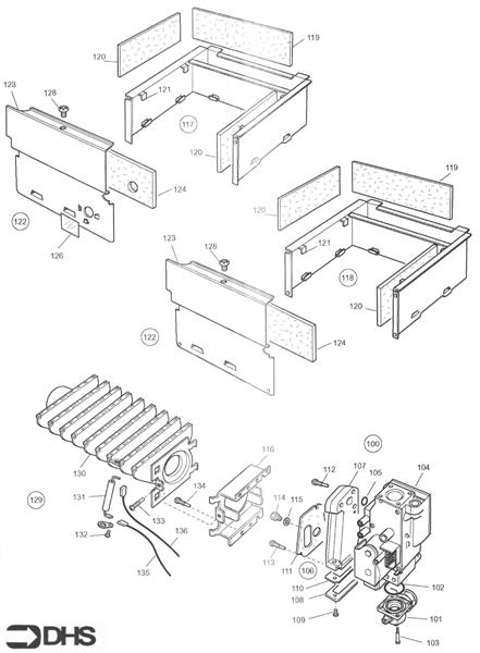 Exploded Diagram for GAS ASSY - COMB CHAMBER