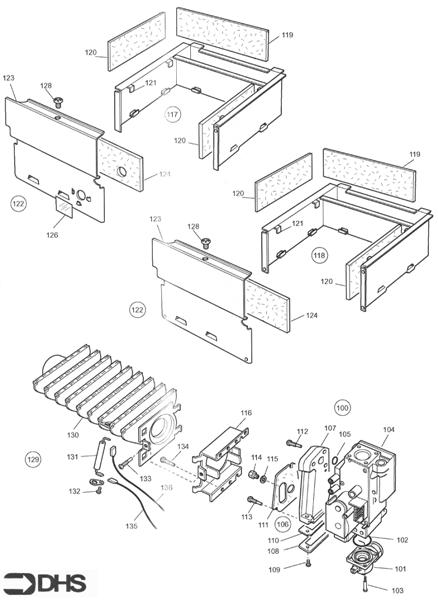 Exploded Diagram for GAS ASSY - COMB CHAMBER CONTD