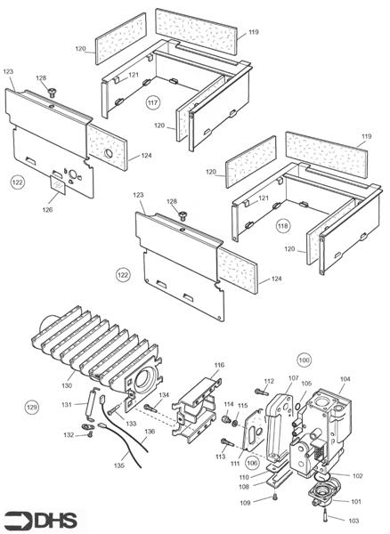 Exploded Diagram for GAS ASSY - COMB CHAMBER