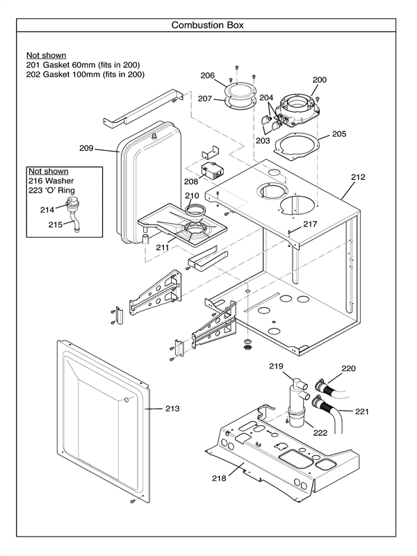Exploded Diagram for COMBUSTION BOX