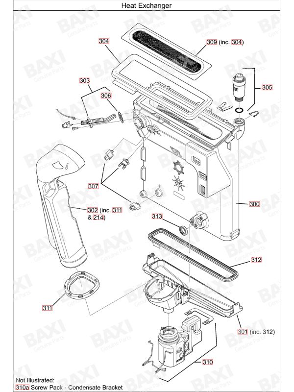 Exploded Diagram for HEAT EXCHANGER