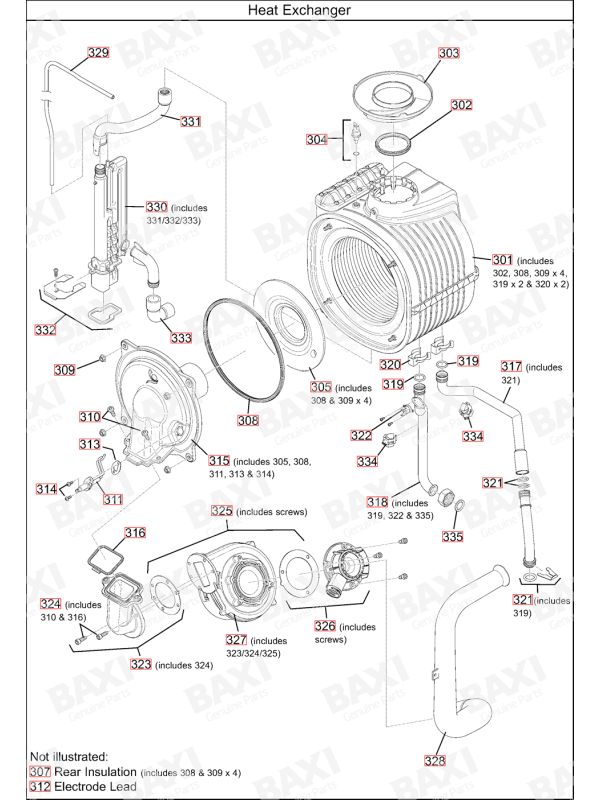 Exploded Diagram for HEAT EXCHANGER