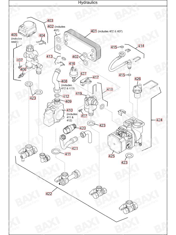 Exploded Diagram for HYDRAULICS