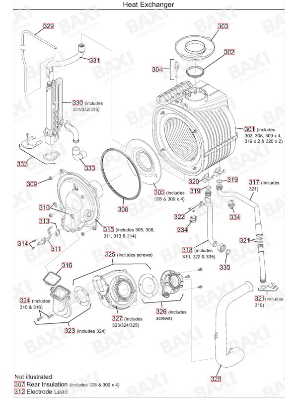 Exploded Diagram for HEAT EXCHANGER